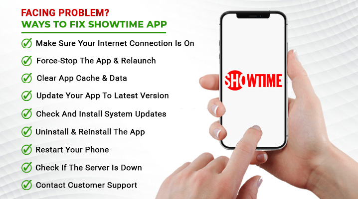 how to fix showtime app not working